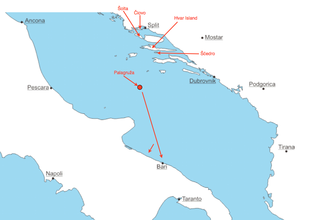 Places along the escape route. Original map © Daniel Dalet/d-maps.com